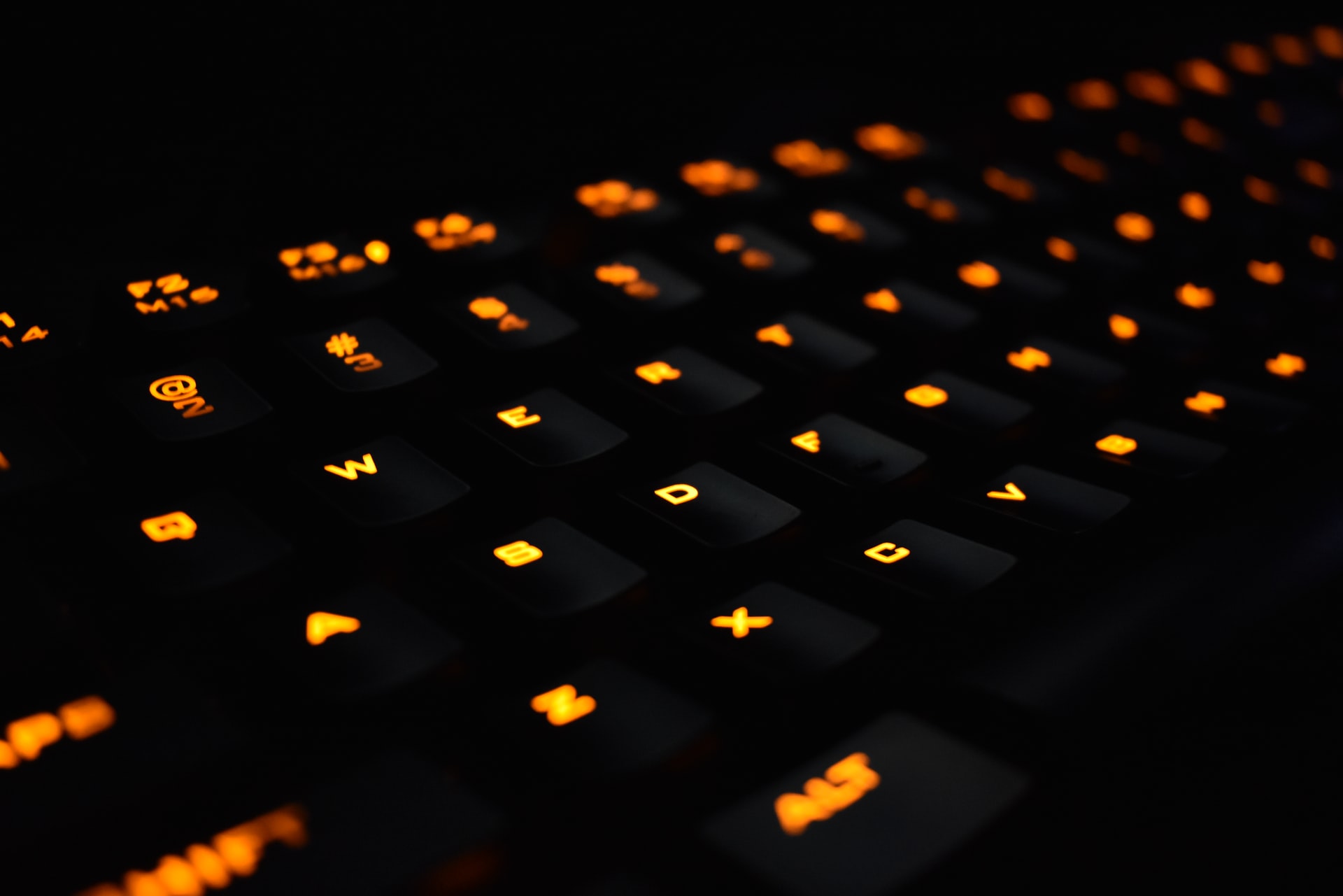 A backlit keyboard